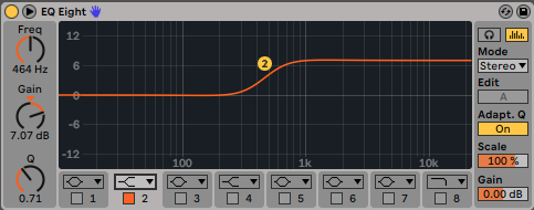 EQ Eight Ableton Live filtro tipo High Self Cursos Go Music Pro