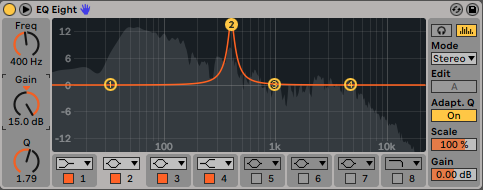EQ Eight Ableton Live que es ganancia Cursos Go Music Pro