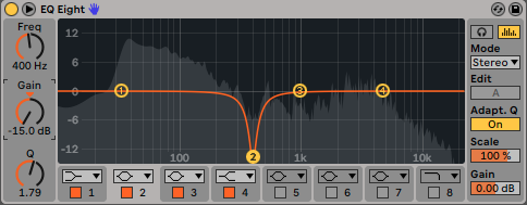 EQ Eight Ableton Live que es ganancia Cursos Go Music Pro